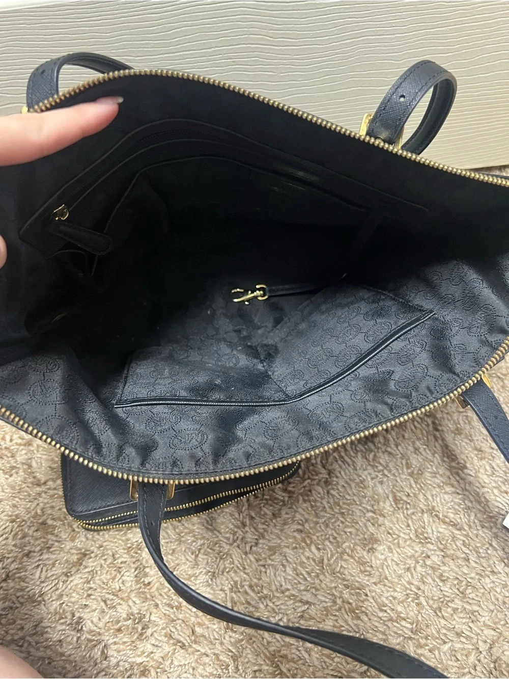 Michael Kors Black Saffiano Leather Tote with Matching Wallet Set